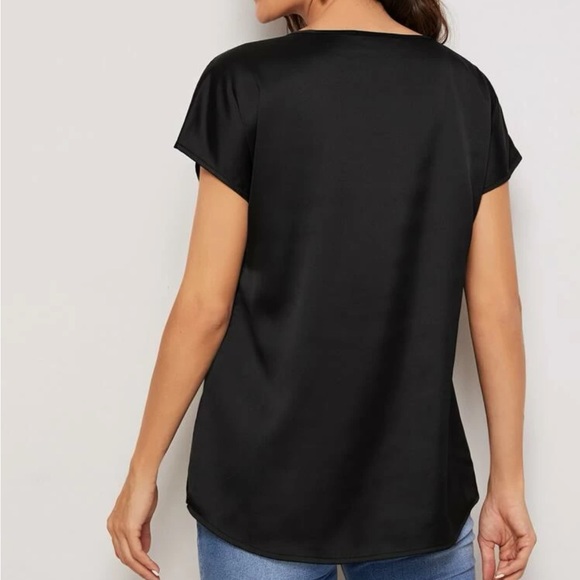 Boho blue batwing sleeve mesh insert blouse - Picture 11 of 15